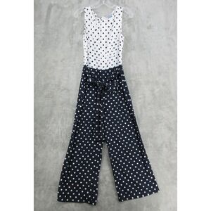 Whit Two Jumpsuit Womens Size 6 Anthropologie Dominio Polka Dot Wide Leg Belted